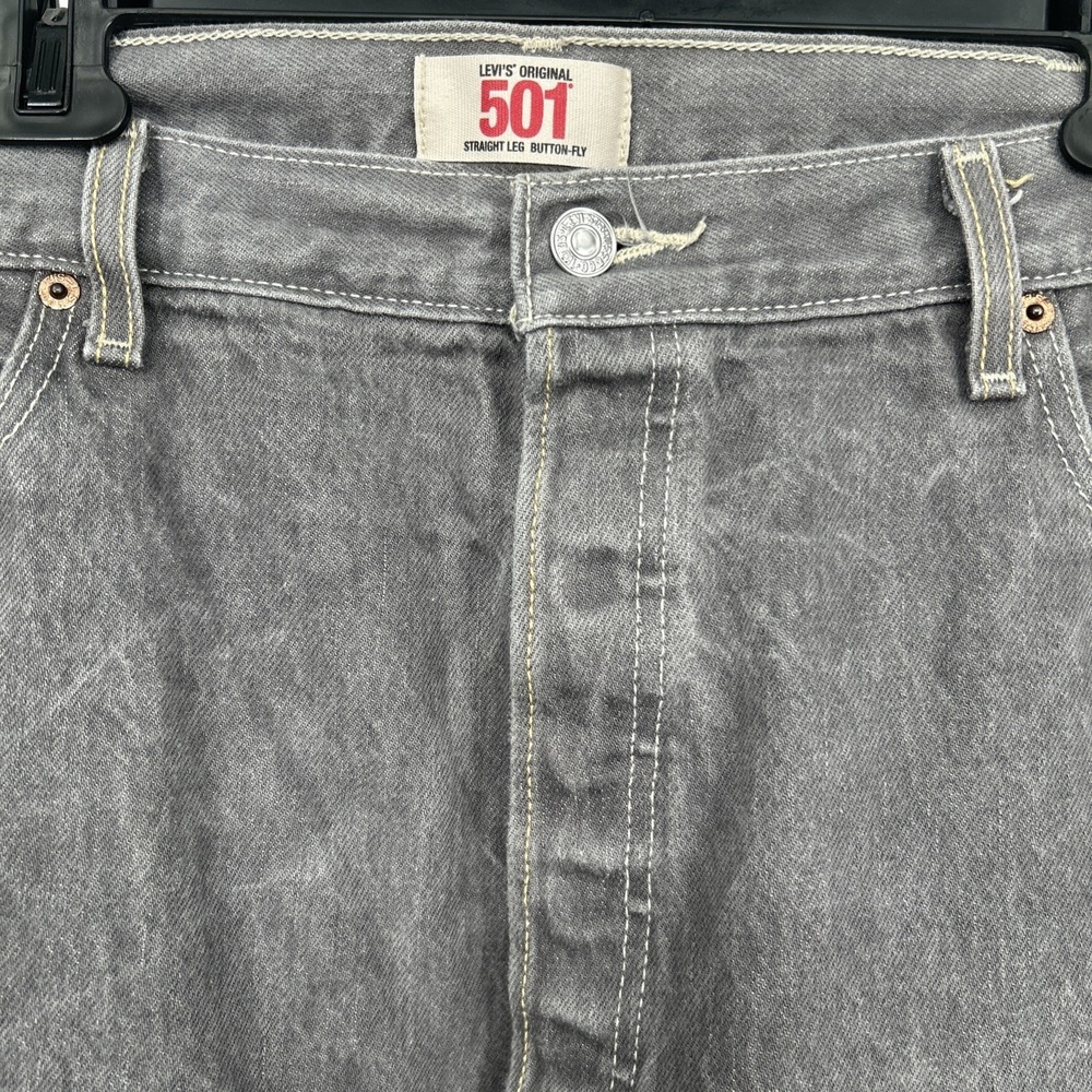 Levi Strauss 501 Vintage Mens Jeans 42x32 Straight Leg Button-Fly Light Gray - Picture 2 of 7
